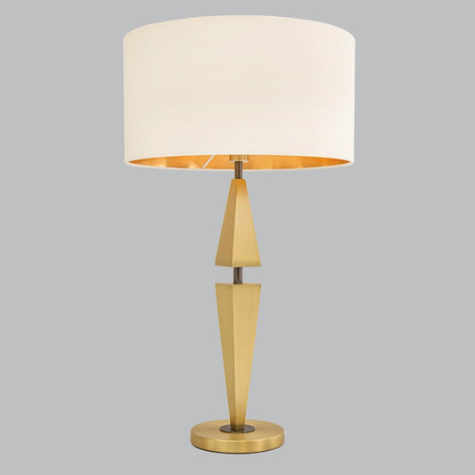 Lampe de table Wyatt dorée avec abat-jour en tissu