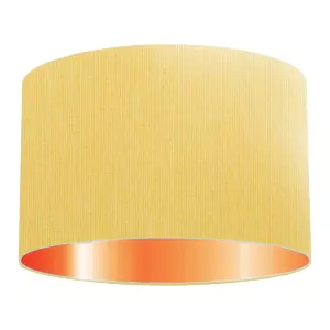 Abat-jour cylindrique en coton jaune