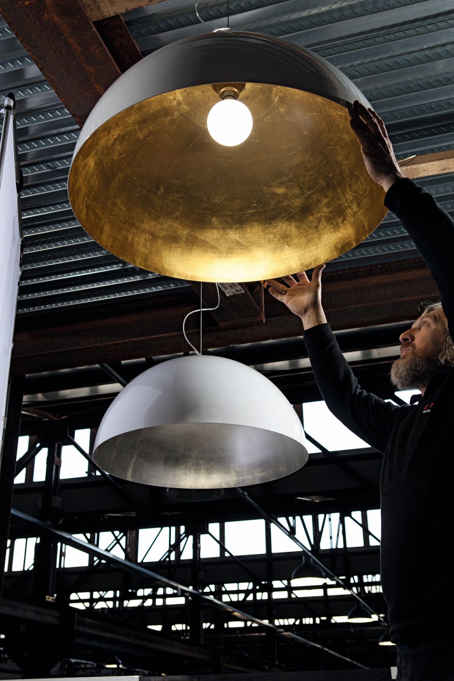 Zava Luce Amedeo Dome Pendant Black and Gold