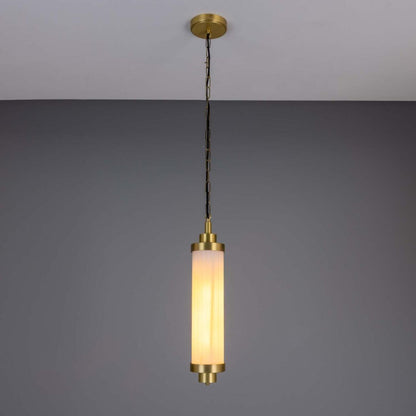 Suspension de salle de bain Louise Vintage en verre ondulé et laiton IP44