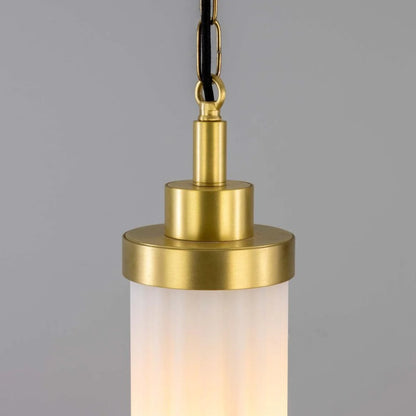 Suspension de salle de bain Louise Vintage en verre ondulé et laiton IP44