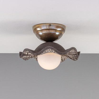 Rivale Ceiling Light with Wavy Ceramic Shade