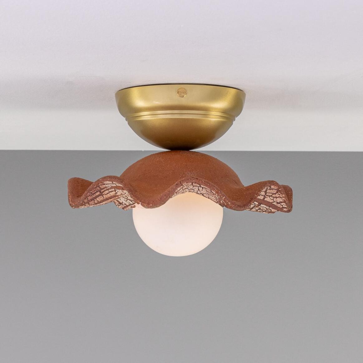 Rivale Ceiling Light with Wavy Ceramic Shade