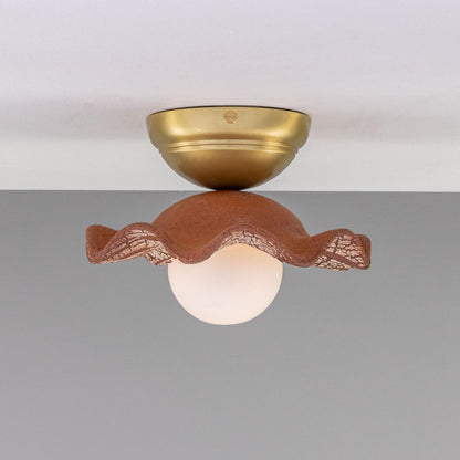 Rivale Ceiling Light with Wavy Ceramic Shade