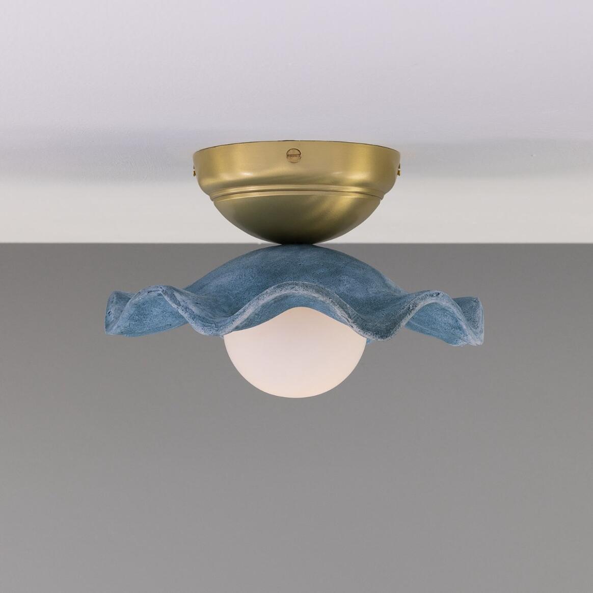 Rivale Ceiling Light with Wavy Ceramic Shade
