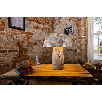 Lampe de table champignon en céramique marbrée Amanita