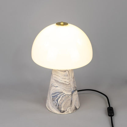 Lampe de table champignon en céramique avec dôme en verre, 38 cm, IP20
