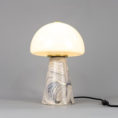 Lampe de table champignon en céramique avec dôme en verre, 38 cm, IP20