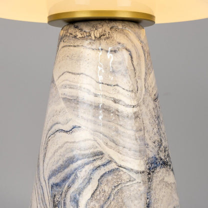 Lampe de table champignon en céramique avec dôme en verre, 38 cm, IP20