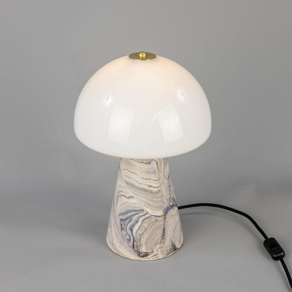 Lampe de table champignon en céramique avec dôme en verre, 38 cm, IP20