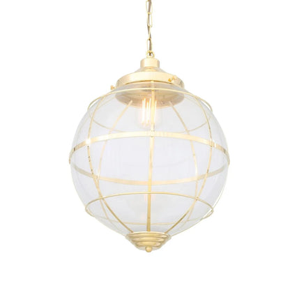 Suspension en verre Henlow avec cage en laiton
