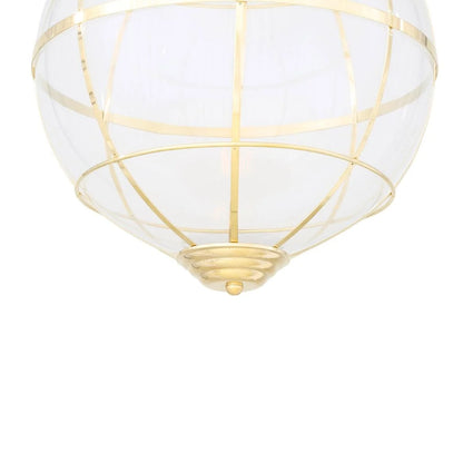 Suspension en verre Henlow avec cage en laiton