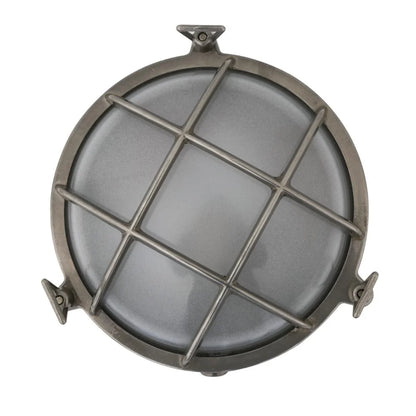 Mullan Lighting Adoo Nautical Bulkhead wall light in Antique Silver