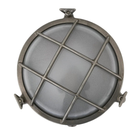 Mullan Lighting Adoo Nautical Bulkhead wall light in Antique Silver