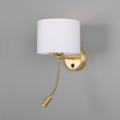 Applique murale Longford en laiton avec bras flexible et projecteur de lecture