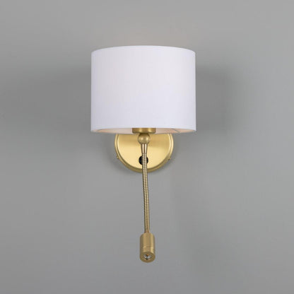 Applique murale Longford en laiton avec bras flexible et projecteur de lecture
