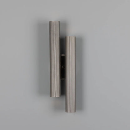 Royce Modern Reeded Brass Double Wall Light