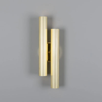 Royce Modern Reeded Brass Double Wall Light