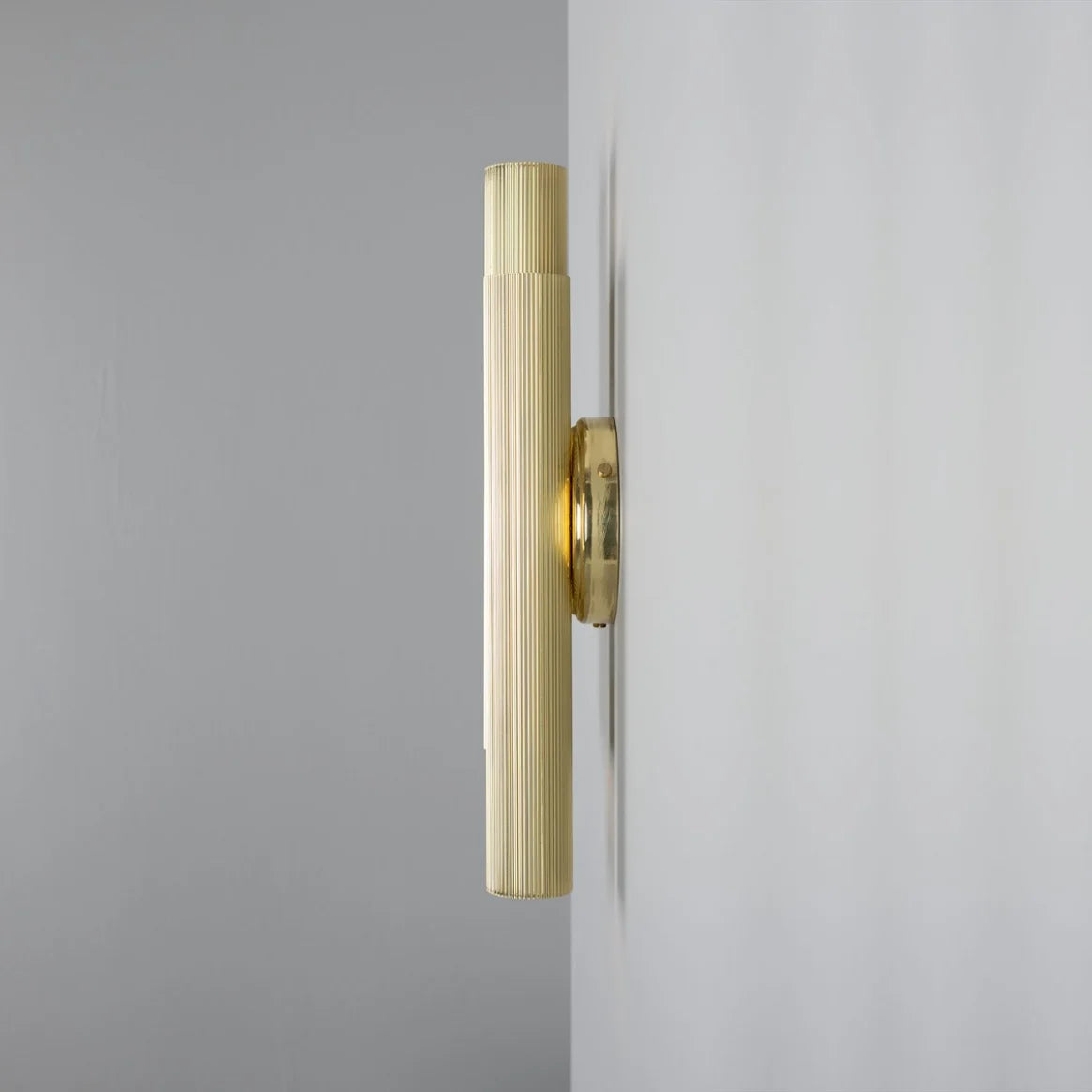 Royce Modern Reeded Brass Double Wall Light