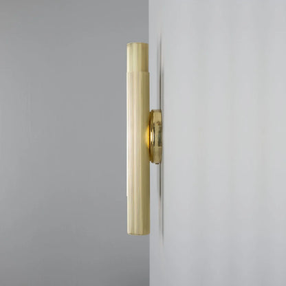 Royce Modern Reeded Brass Double Wall Light