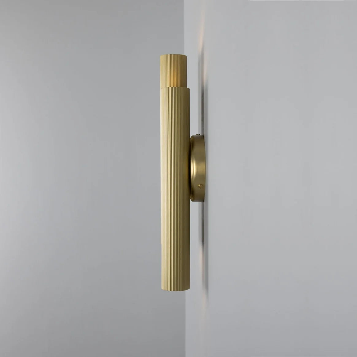 Royce Modern Reeded Brass Double Wall Light