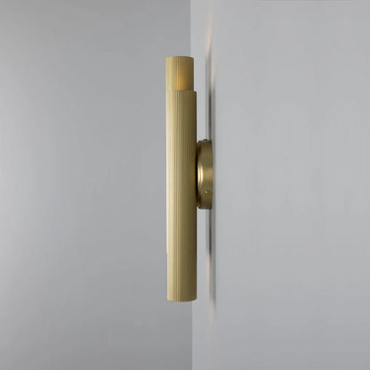Royce Modern Reeded Brass Double Wall Light