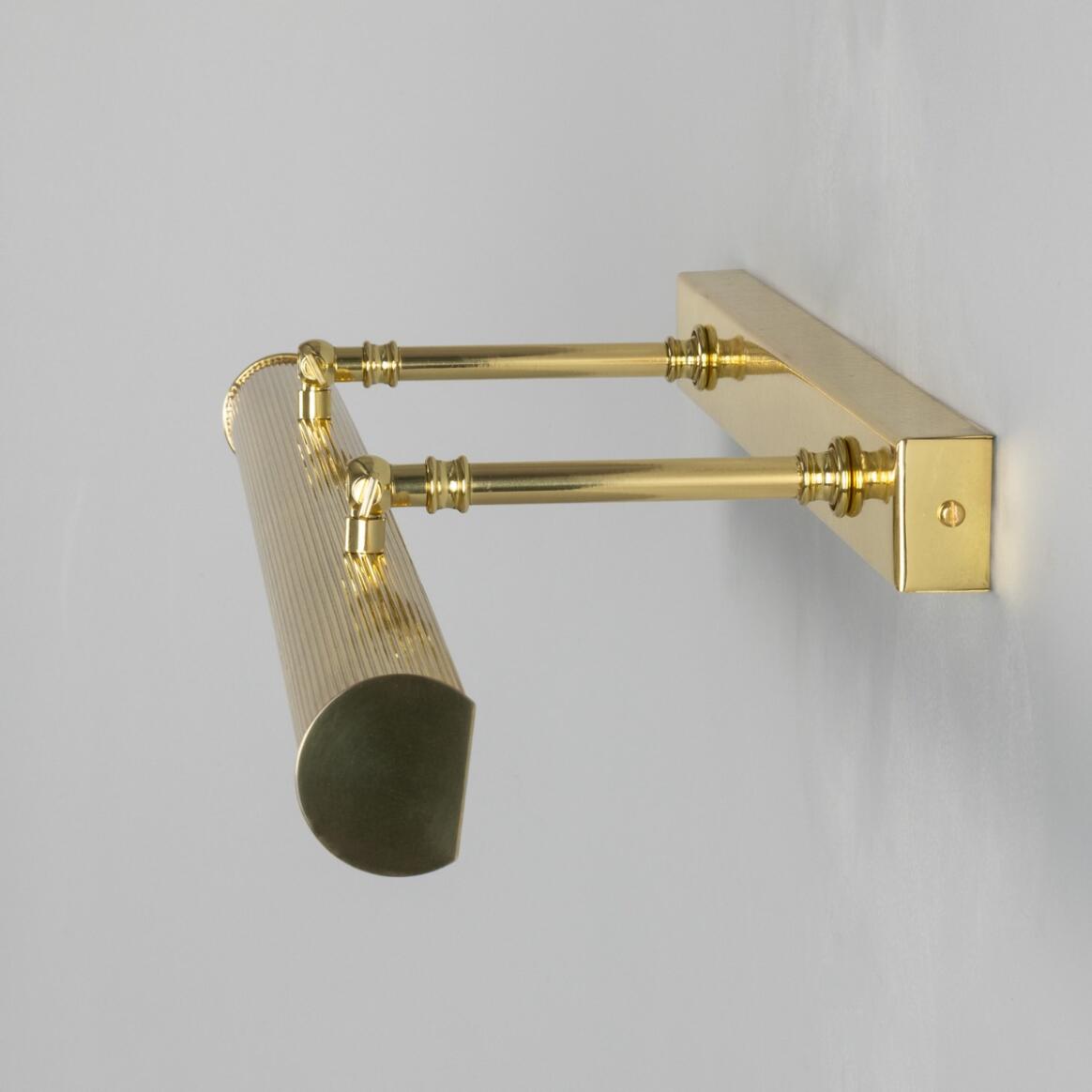 Cambridge Adjustable Reeded Brass Picture Light IP20