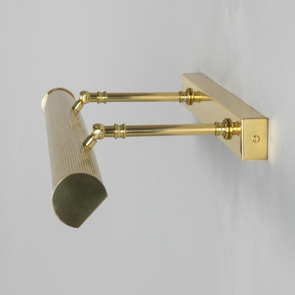Cambridge Adjustable Reeded Brass Picture Light IP20